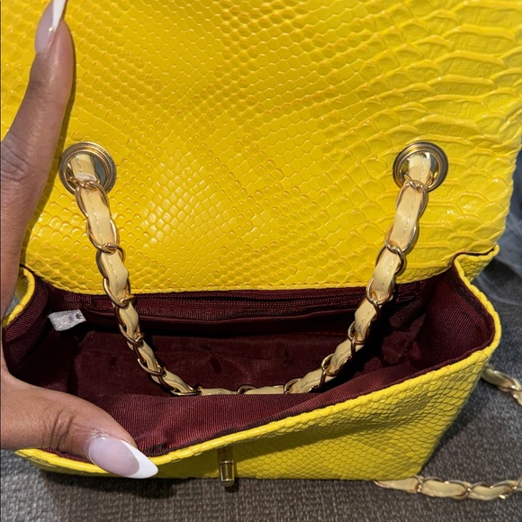 Yellow Python Leather Shoulder Bag - Picture 5 of 5